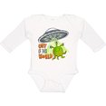 thumbnail image 3 of Inktastic Out of this World- cute green alien UFO Boys or Girls Long Sleeve Baby Bodysuit, 3 of 5