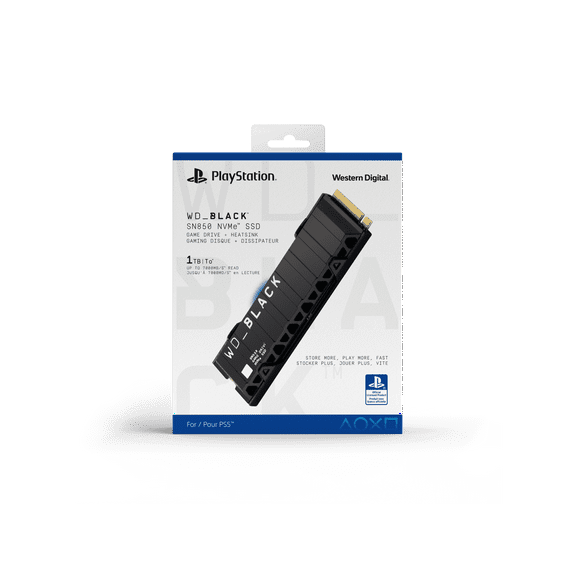 Western Digital WD_BLACK™ SN850 NVMe™ SSD for PS5™ Consoles M.2 2280 1TB PCI-Express 4.0 x4 Internal Solid State Drive (SSD) WDBBKW0010BBK-WRSN
