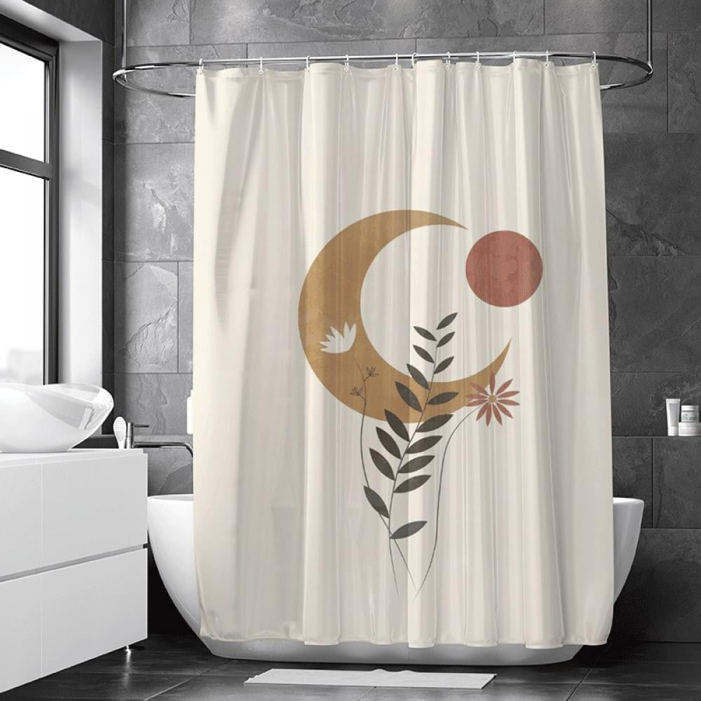 Nordic Deer Pattern Bathroom Decor Animal Shower Curtain Fabric & 12hooks 71x71" 