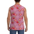 thumbnail image 4 of Goofa Cute Strawberry Printed Men's Sleeveless T-Shirt - Athletic Gym Workout Tank Top for Men - Moisture-Wicking, UPF 30+ Quick-Dry Muscle Tee-Large, 4 of 8