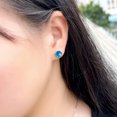 thumbnail image 3 of 8mm Silver Plated Blue Round Cubic Zirconia Stud Earrings Fashion Jewellery, 3 of 7