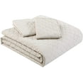 thumbnail image 4 of Chezmoi Collection Thea 3-Piece Oversized Bedspread Set, Geometric Quatrefoil Pattern Quilted Coverlet Set, 4 of 4