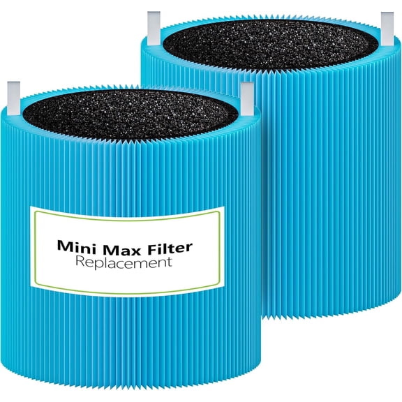Mini Max AllergenBlock Replacement Filter Compatible with Blue Pure Mini Max AllergenBlock Air Purifier, FMINI Replacement Filter Premium Filter & Activated Carbon Filter,2 Pack