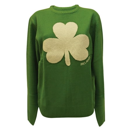 Cream Knit Sweater - Emerald Green Knit Cream Shamrock Sweater