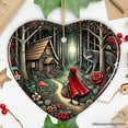 thumbnail image 2 of Folksy Sly Wolf and Red Riding Hood Ornament, Mystic Woodland Fantasy Holiday Decoration, 2 of 6