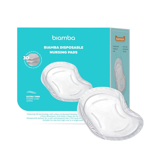 Protectores de lactancia Biamba, 60 unidades, ultrafinos, con absorción 3D
