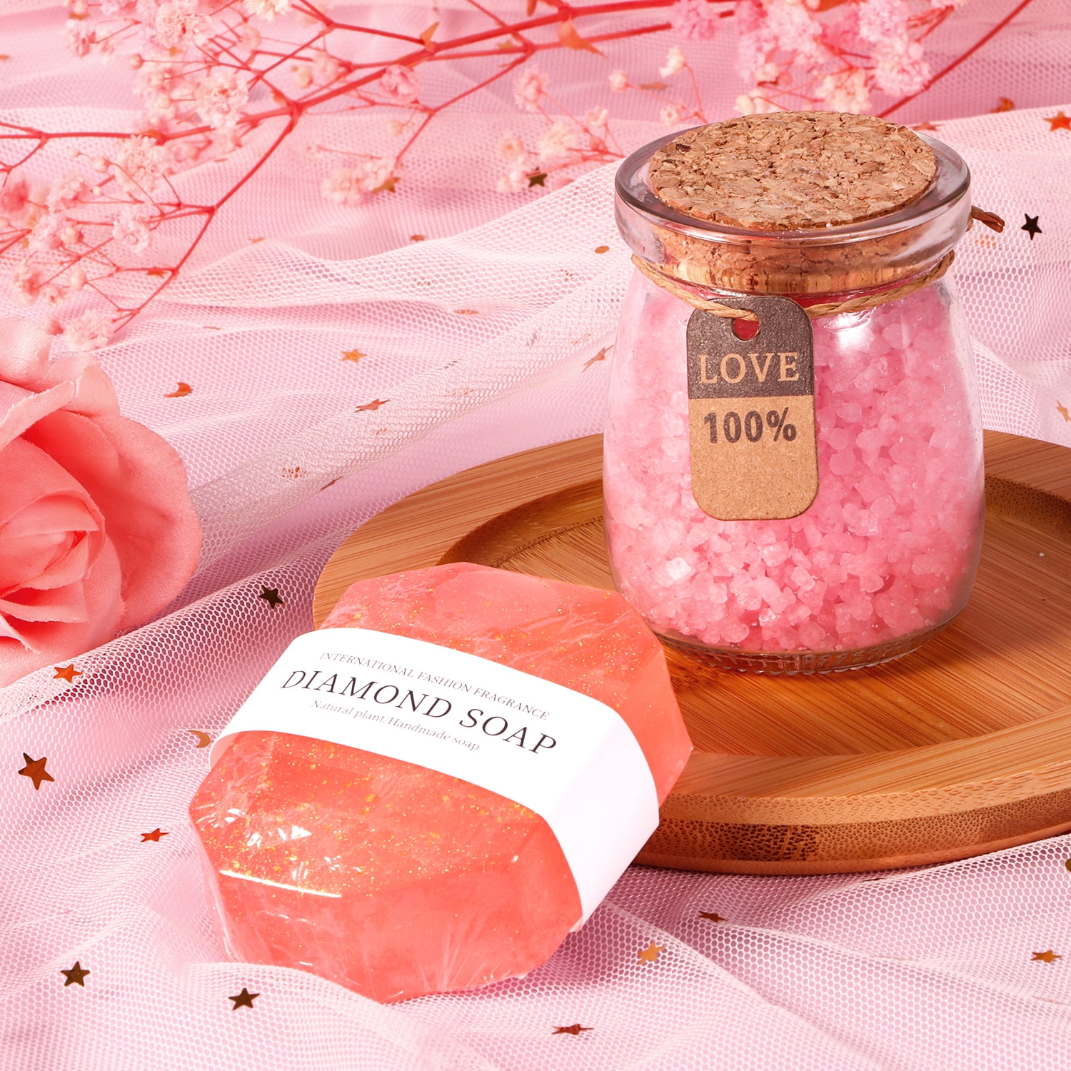 Aofmee Gift Baskets for Women, 8 Pcs Spa Rose Bath Care Set, Holiday & Graduation Gifts, Birthday Gift for Women, Pink
