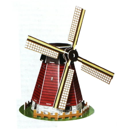3D Foam Holland Windmill Design Assembling Puzzle Toy Red