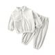 thumbnail image 5 of Odeerbi 6M-11Y Niños Niñas Trajes de Invierno Polipiel Sudaderas Cuello Mofle Con Media Cremallera Pantalones de Sudadera Niños Franela Manga Larga Ropa de Dormir Set, 5 of 9