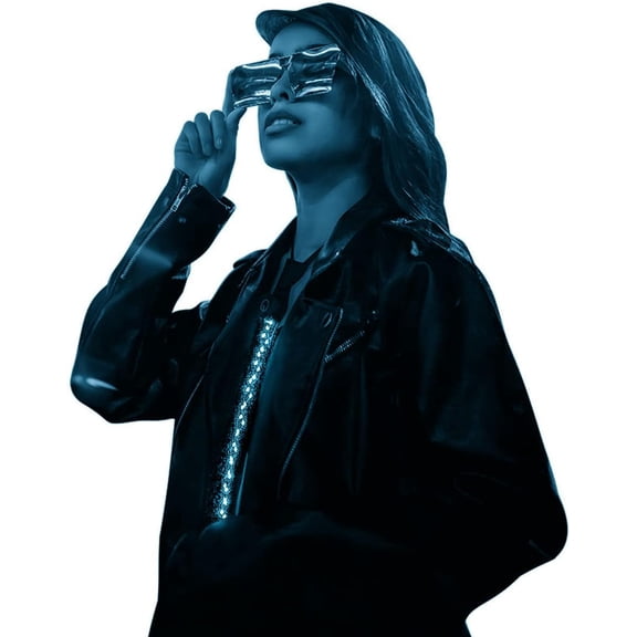 LINLIN Light Up Neckties, Man LED Luminous Tie with 3 Flash Modes LED Glow Tie, Adjustable Illuminated Tie with Zipper for Parties, Bars, Halloween