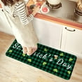 thumbnail image 2 of Green Black Checkered Flannel Kitchen Rug, Kitchen Rugs Mats with Dirty Resistance, Washable, Decorative Kitchen Mat Water Proof, Kitchen Mats 47x17inch, 2 of 3