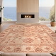 thumbnail image 2 of Design&I 8'x10' Washable Area Rug Snag-Free Boho Vintage Ornate Southwestern Border Distressed Scroll Pink Flowing Dynamic for Dining Room, Large Office, Lounge, 2 of 7