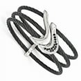 thumbnail image 3 of Edward Mirell Titanium Black Ti Sterling Silver Spinel Cable Flexible Cuff, 3 of 7