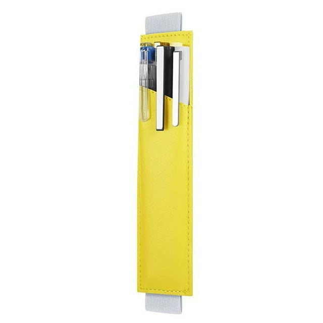 Nouveau Pince à Stylo Bande Élastique Réglable Créatif pour Carnet de Notes Journal Clipboard Porte-Stylo Jaune