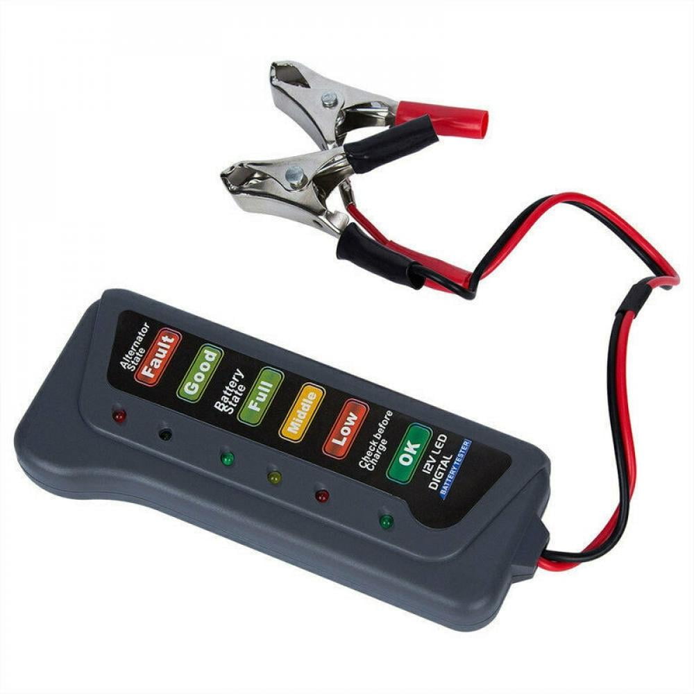 Car Battery Load Tester 12V 6 LED Lights Alternator Auto Scanner Diagnostic Tool 