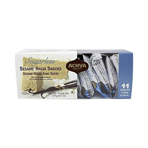 Achva Sugarless Sesame Halva Snacks 9.7 oz - Pack of 2