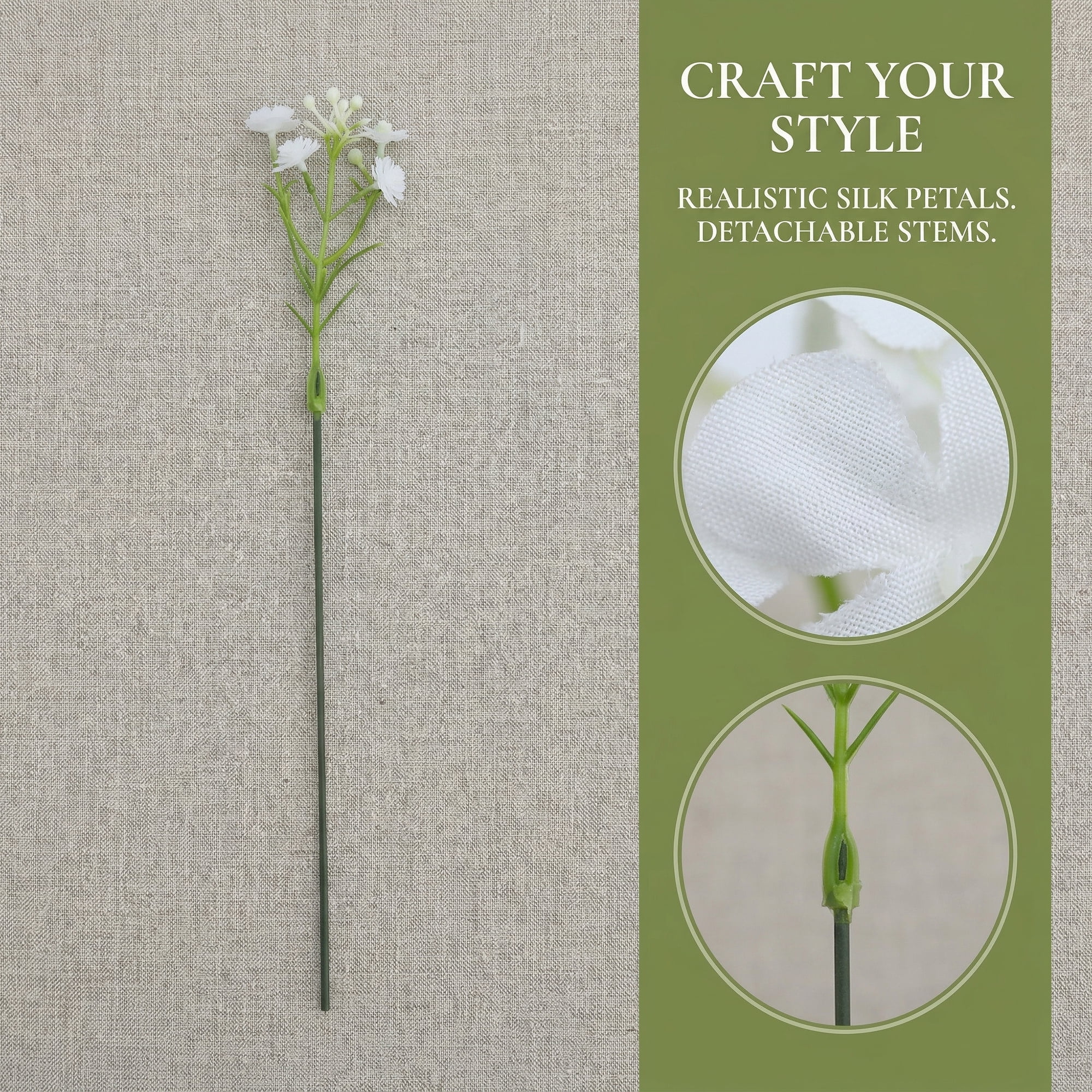 Unique Bargains Artificial Baby's Breath Flowers Faux Bouquets White 8.9inch