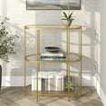 thumbnail image 7 of Evelyn&Zoe Leif 30'' Wide Oval Bookcase, Brass, 7 of 7