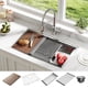thumbnail image 2 of Fregadero de Cocina Undermount Negro de 32", Acero Inoxidable 16 Gauge, Cuenca Profunda con Accesorios Deslizantes para RV y Cocina, 2 of 8