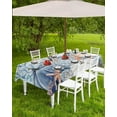 thumbnail image 3 of Blue Orange Coastal Fall Outdoor Tablecloth - 60x84 Inch Rectangle Table Cover, Thanksgiving Pumpkins Maple Leaf Waterproof Outdoor Table Cloth with Umbrella Hole & Zipper for Picnic/Patio, 3 of 5