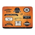 thumbnail image 1 of YUSDECOR Tag Treat Collection Labels Frames Retro Vintage Styled Design Badge Trick Rug Doormat Bath Mat 23.6x15.7 inch, 1 of 1