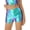 Blue&Purple, variant on Women Elastic Waistband Shiny Booty Shorts Boy Shorts Hot Pants for Club Rave Black M