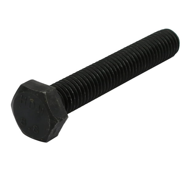 8.8 Grade M10x60mm Full Threaded Left Hand Thread Hex Head Bolt Black