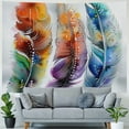 thumbnail image 4 of Orinice Feathers Watercolor Paint Artistic Tapestry Wall Hanging Unique Style for Home Wall Decor - Living Room Bedroom Dorm Decoration 50x40inch, 4 of 6