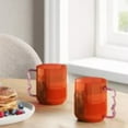 thumbnail image 2 of 15.22oz Glass Mug Orange with Pink Handle - Room Essentials™: Dishwasher-Safe Drinkware for Hot or Cold Beverages, 2 of 3