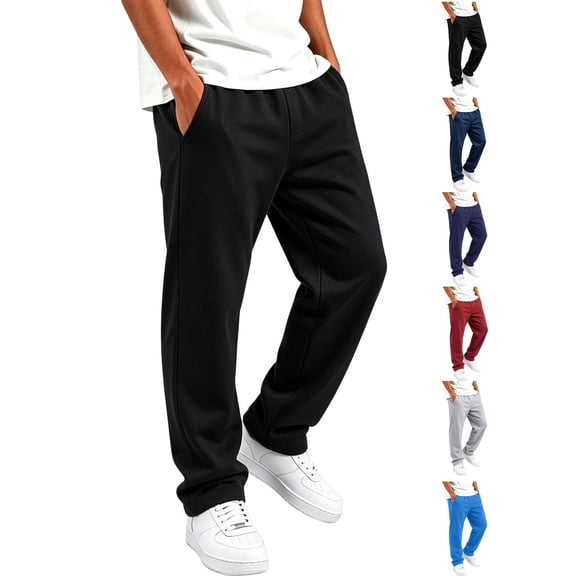 Drawstring Pants Kids Open Bottom Elastic Drawstring Waist Loose Casual Workout Jogger Pants Side Pockets Black 9-10Years