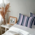 thumbnail image 6 of Outdoor Waterproof Throw Pillow Covers Set of 2 Purple Striped Decorative Pillowcases Lumbar Outdoor Pillows Cushion Case 20x12 Inch Navy Blue Vertical Stripes Patio Pillows for Couch Sofa Bed, 6 of 9