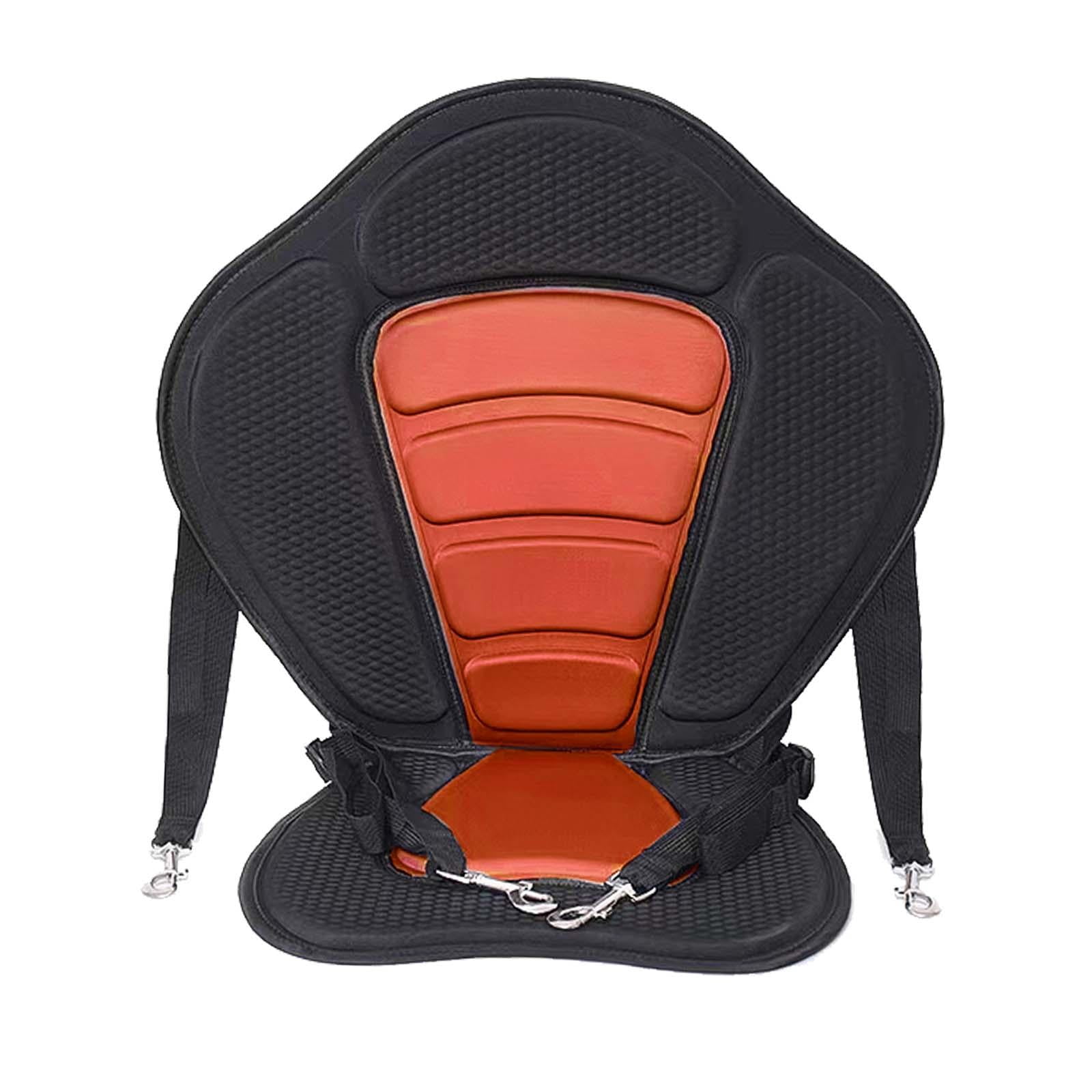 Kayak Seat Cushion with Detachable Back Replacement Nonslip Canoe Backrest Seat Padded Seat Pad for Park Rafting Sit in Canoeing Backpacking Orange with Bag