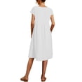 thumbnail image 4 of Vestido midi Zhyaj, túnica holgada de algodón con bolsillos para mujer, 4 of 7