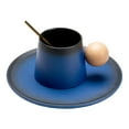 thumbnail image 1 of Juegos de tazas de cerámica, color degradado con asas esféricas de madera., 1 of 5