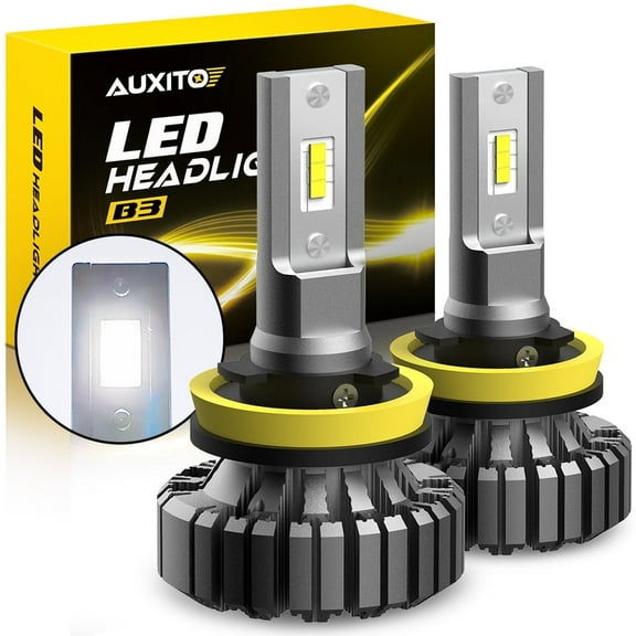 AUXITO H8 H9 H11 LED Headlight Bulbs, 300% Brighter, 6500K White Fanless Lights, Pack of 2