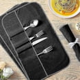 thumbnail image 5 of Anti-Tarnish Silverware Storage Bags 6-Pack, Felt Organizer Roll for Utensils, Knives, Spoons - Black Protective Cases, 5 of 5