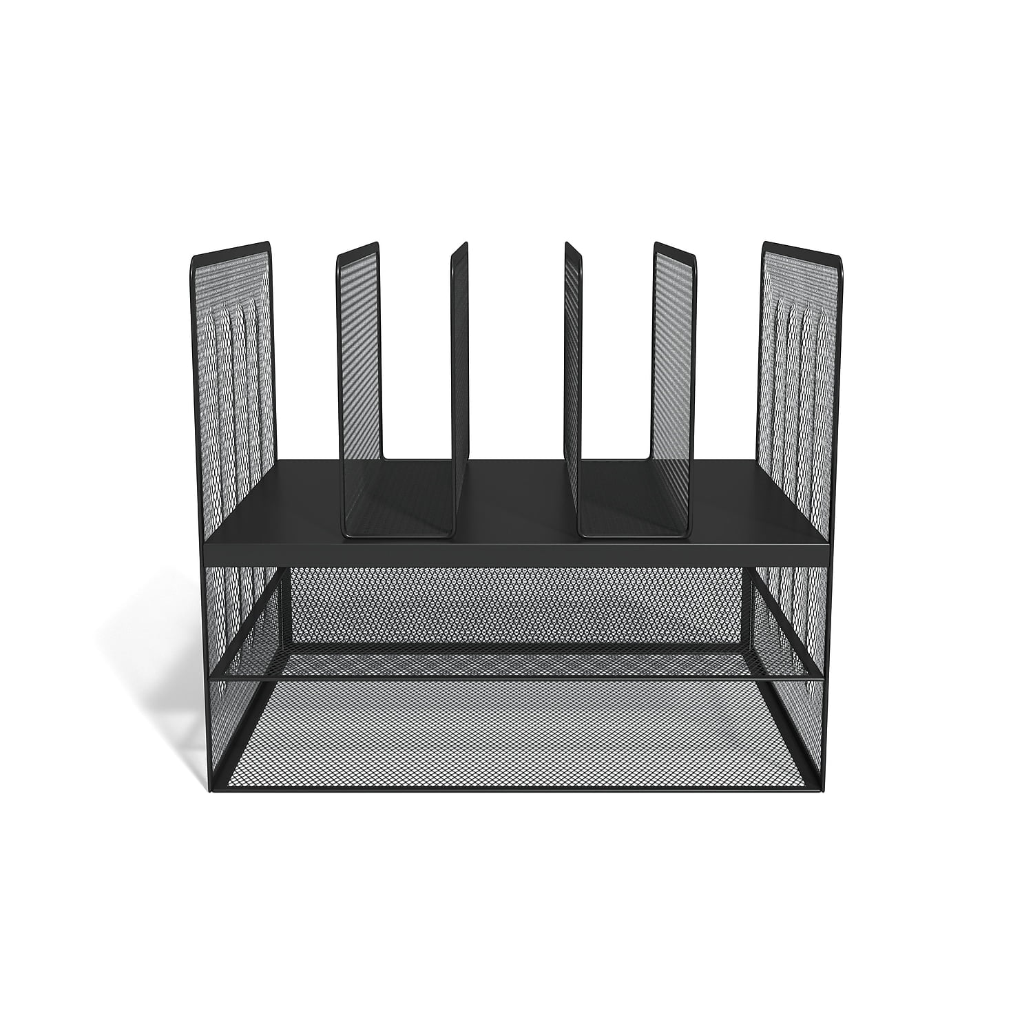 Staples TRU RED 7 Compartment Wire Mesh File Organizer Matte Bk TR57537-CC