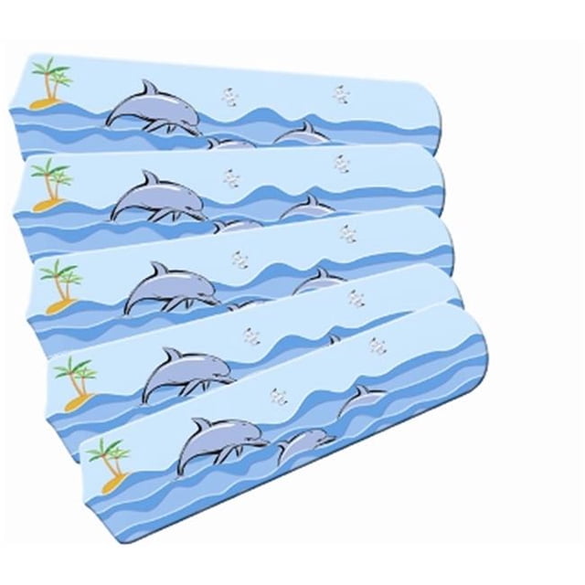 Ceiling Fan Designers 52SET-IMA-KPD Kids Playful Dolphins 52 In. Ceiling Fan Blades Only