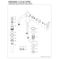 thumbnail image 6 of Kingston Brass KSD3541TKL Hallerbos One-Handle 1-Hole Bathroom Faucet with Deck Plate and Push Pop-Up Drain in Polished Chrome, 6 of 7