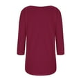 thumbnail image 3 of aidice 3/4 Length Sleeve Womens Tops Casual Round Neck Shirts Comfy Fitting Solid Color Tee Shirts, 3 of 4