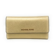 Michael Kors Jet Set Travel Large Trifold Leather Wallet, Gold