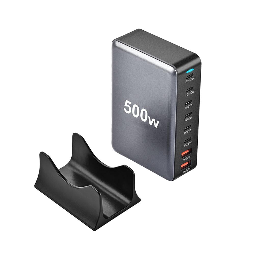 USB C Charger 500W USB C Charger Block,Upgraded GaN III 8-Port Fast Charging Station Hub,PD 65W Laptop Charger Adapter