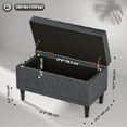 thumbnail image 3 of HOMCOM Ottoman de Rangement, Banc de Bout de Lit en Tissu de Lin, Gris, 3 of 10