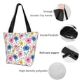 thumbnail image 4 of Pofeuu Rose Flowers Print Women Fashion Shoulder Handbags Top Handle Satchel Bags Tote Shoulder Shopping Bag Stylish Canvas Tote Bag, 4 of 6