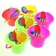 thumbnail image 4 of Juego de 6 cubos de playa con juguetes de plástico para jugar en la arena y la cuchara. Juego educativo para niños (patrón y color aleatorios, 4 piezas por juego)., 4 of 8