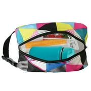 PackIt Freezable Snack Box, Triangle Stripe, with Buckle Handle, Built with ECOFREEZE® Technology