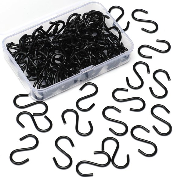 Senkary 100 Piezas Ganchos Mini S De 1 Pulgada Ganchos Pequeños En S Ganchos En Forma De S De Acero Inoxidable Para Manualidades, Joyas Y Colgantes (Negro)