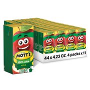Mott's 100% Original Apple Juice, 4.23 Fl Oz Boxes, 44 Count (11 Packs Of 4), 2 Servings Of Fruit, 100% Fruit Juice, Gluten-free, Caffeine-free, Kosher, Contains No Artificial Colors Or Sweeteners