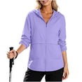 thumbnail image 2 of TAGOLD Womens Winter Hooded Casual Outwear & Jackets Solid Color Zip Up Hooded Loose Long Sleeve Casual Outer Top With Side Pockets For Daily Street Outdoor Office Wear, 2 of 5