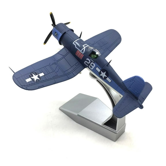 US Military F4U-1 Aircraft Model Retro Elegant Decor for Aviation Collectibles Enthusiasts, Display Stand, 1/72